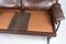 Sofá de dos plazas de cuero marrón patinado de Arne Norell, años 70, Imagen 17
