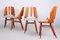 Czech Brown and Grey Beech Chairs by Oswald Haerdtl, 1950s, Set of 4 8