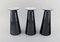 Beatrice and Nora Vases in Black Art Glass from Stölzle-Oberglas, Austria, Set of 3 2