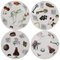 Plates in Hand-Painted Porcelain from Fornasetti, Milano, 1980s, Set of 4, Image 1