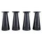 Beatrice and Nora Vases in Black Art Glass from Stölzle-Oberglas, Austria, Set of 4 1