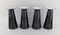 Beatrice and Nora Vases in Black Art Glass from Stölzle-Oberglas, Austria, Set of 4 2