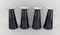 Beatrice and Nora Vases in Black Art Glass from Stölzle-Oberglas, Austria, Set of 4, Image 2