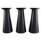 Beatrice and Nora Vases in Black Art Glass from Stölzle-Oberglas, Austria, Set of 3 1