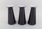 Beatrice and Nora Vases in Black Art Glass from Stölzle-Oberglas, Austria, Set of 3 2