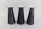 Beatrice and Nora Vases in Black Art Glass from Stölzle-Oberglas, Austria, Set of 3 2