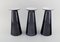 Beatrice and Nora Vases in Black Art Glass from Stölzle-Oberglas, Austria, Set of 3 2