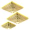 Vergoldete Piramide Venini Stil Deckenlampen, Italien, 1970er, 3er Set 1