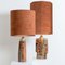 Ceramic Lamp by Bernard Rooke with Custom Made Lampshade by René Houben for Cor, Set of 2 2