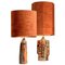 Ceramic Lamp by Bernard Rooke with Custom Made Lampshade by René Houben for Cor, Set of 2, Image 1