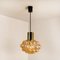 Amber Bubble Glass Pendant Lamp by Helena Tynell, 1960s 17