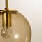 Große kugelförmige Lampe aus Rauchglas von Glashütte Limburg 3