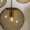 Große kugelförmige Lampe aus Rauchglas von Glashütte Limburg 16