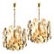 Large Chandeliers in Citrus Swirl Smoked Glass from Kalmar, Austria, 1969, Set of 2 1