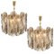 Large Chandeliers in Citrus Swirl Smoked Glass from Kalmar, Austria, 1969, Set of 2 3