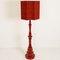 Large Ceramic Floor Lamp with New Silk Custom Made Lampshade by René Houben for Cor 9