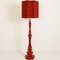 Large Ceramic Floor Lamp with New Silk Custom Made Lampshade by René Houben for Cor 8