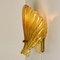 Murano Hand Blown Amber/Ocher Glass Seashell Sconces, Italy, 1960, Set of 2 3