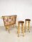 Vintage Rattan Cocktail Bar and Stools, Set of 4 1