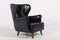 Danish Architectural Wingback Lounge Chair, 1950s 15