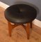 Black Leather & Teak Stool by Victor Wilkins, 1960s, Image 3