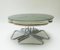 Round Smoked Glass and Chrome Coffee Table with Four Nesting Stools, 1970s, Set of 5, Image 2