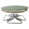 Round Smoked Glass and Chrome Coffee Table with Four Nesting Stools, 1970s, Set of 5 1