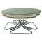 Round Smoked Glass and Chrome Coffee Table with Four Nesting Stools, 1970s, Set of 5, Image 1