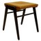 Austrian Mid-Century Beech and Cognac Brown Leather Stool by Franz Schuster 1