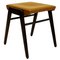 Austrian Mid-Century Beech and Cognac Brown Leather Stool by Franz Schuster, Image 1
