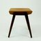 Austrian Mid-Century Beech and Cognac Brown Leather Stool by Franz Schuster, Image 5