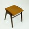 Austrian Mid-Century Beech and Cognac Brown Leather Stool by Franz Schuster, Image 7