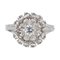 French White Sapphire 18 Karat White Gold Cluster Ring, 1960s, Image 1