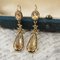 French 19th Century Citrine Black Enamel 18 Karat Yellow Gold Dangle Earrings, Set of 2 3