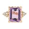 Amethyst 18 Karat Rose and White Gold Ring, 1950s 1