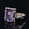 Amethyst 18 Karat Rose and White Gold Ring, 1950s 4