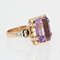 Amethyst 18 Karat Rose and White Gold Ring, 1950s, Image 8