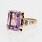 Amethyst 18 Karat Rose and White Gold Ring, 1950s, Image 6