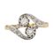 Französischer Diamant 18 Karat Gelbgold Platin Ring für Sie und mich, 1910er 1