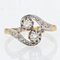 French Diamond 18 Karat Yellow Gold Platinum You and Me Ring, 1910s 12