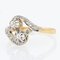 Französischer Diamant 18 Karat Gelbgold Platin Ring für Sie und mich, 1910er 6