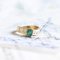 18k Gold Ring with Emerald and Diamonds, 1980s 1