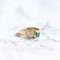 18k Gold Ring with Emerald and Diamonds, 1980s, Image 2