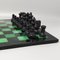 Handmade Black and Green Chess Set in Volterra Alabaster, Italy, 1970s, Set of 33 4