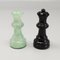 Handmade Black and Green Chess Set in Volterra Alabaster, Italy, 1970s, Set of 33 7