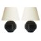 Black Glass Table Lamps by Jacques Adnet, Set of 2, Image 1