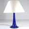 Lampada da tavolo in vetro color cobalto, anni '60, Immagine 4