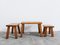 Tavoli Trittico in quercia, anni '70, set di 3, Immagine 4