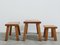 Triptych Oak Tables, 1970s, Set of 3 8