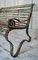 Antique Strap Iron Slatted Bench 5